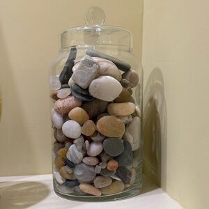 Decorative Glass Jar with Assorted Stones
